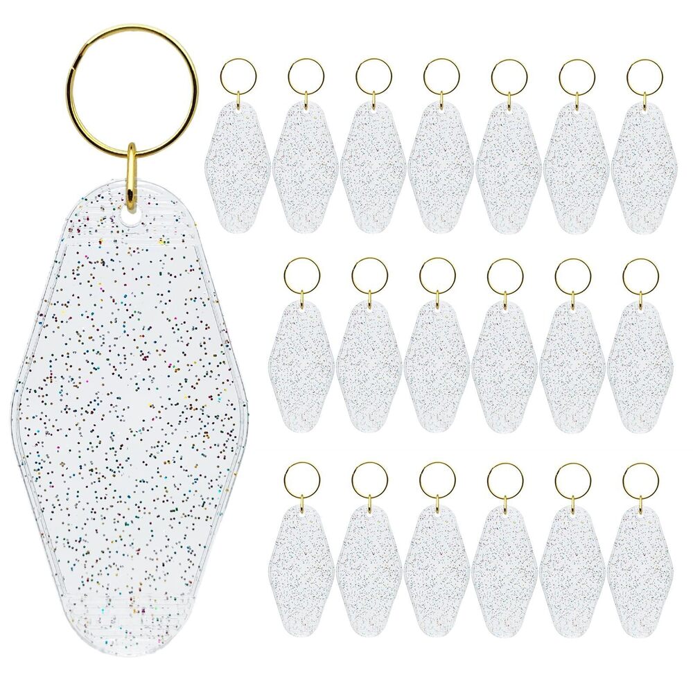 1365 20 PCS Motel Keychain Blank Hotel Keychains DIY Vintage Keychains